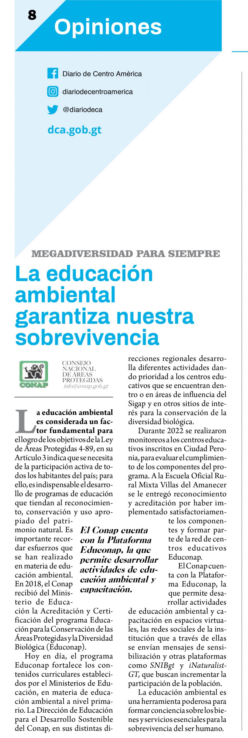 La Educación Ambiental Garantiza Nuestra Sobrevivencia